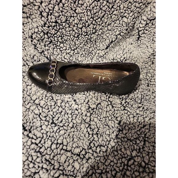 Black AGL Attilio Giusti Leombruni Shoes for Women for sale  AGTL Attilio Giusti Leombruni Black Leather Ballet Flats Chain Toe Size 36 USA 6